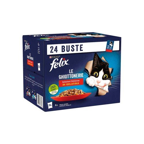 Felix - Le Ghiottonerie 24x85gr Μοσχάρι Κοτόπουλο Κουνέλι Αρνί, 192 τεμάχια (παλέτα)