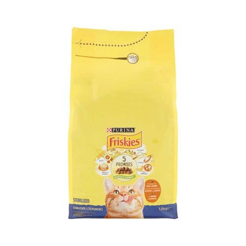 Friskies - Γάτα 1,5kg Αποστειρωμένο Κοτόπουλο Γαλοπούλα Λαχανικά, 192 τεμάχια (παλέτα)