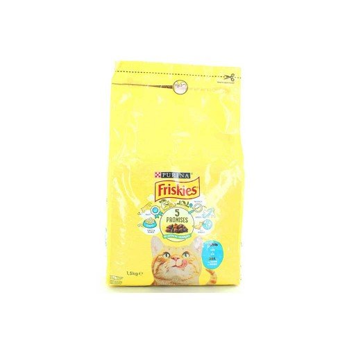 FRISKIES with a tasty mix of Chicken and Turkey and vegetables Complete dry food for adult cats FRISKIES with a tasty mix of Chicken and Turkey and vegetables Complete dry food for adult cats