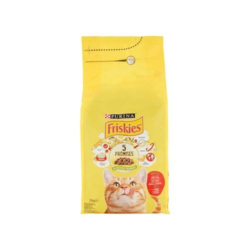 Friskies - Γάτα 2kg για ενήλικες γάτες με μοσχάρι και κοτόπουλο, 192 τεμάχια (παλέτα)