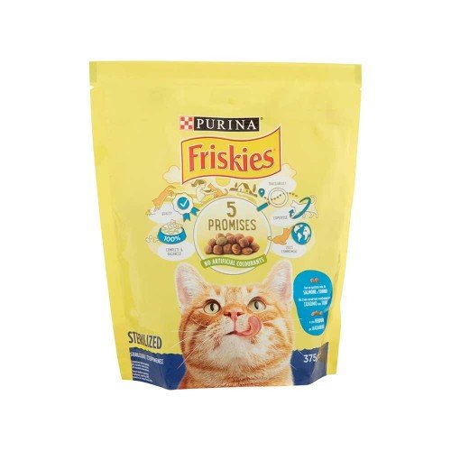 Friskies - Cat 375gr Αποστειρωμένοι Τόνοι Σολομοί Λαχανικών, 480 τεμάχια (παλέτα)
