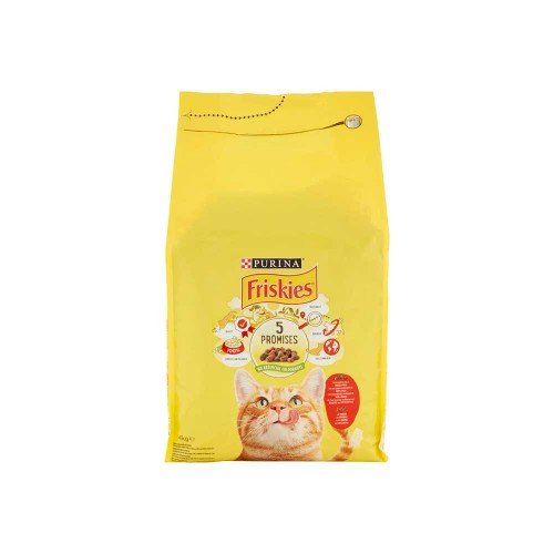 Friskies - Γάτα 4kg για ενήλικες γάτες με μοσχάρι και κοτόπουλο, 72 τεμάχια (παλέτα)