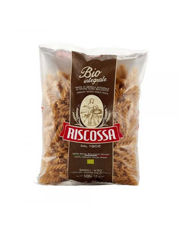 Riscossa - Ζυμαρικά ολικής αλέσεως n°050 Spirali Bio 500gr, 700τμχ (παλέτα)