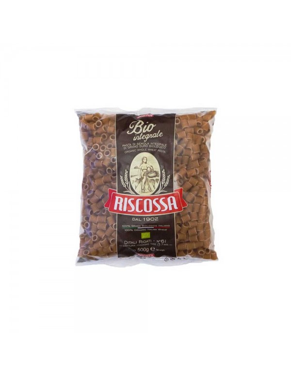Riscossa - Ζυμαρικά Ολικής Άλεσης Αρ. 061 Ditali Rigati Bio 500gr, 1152 τεμάχια (παλέτα)