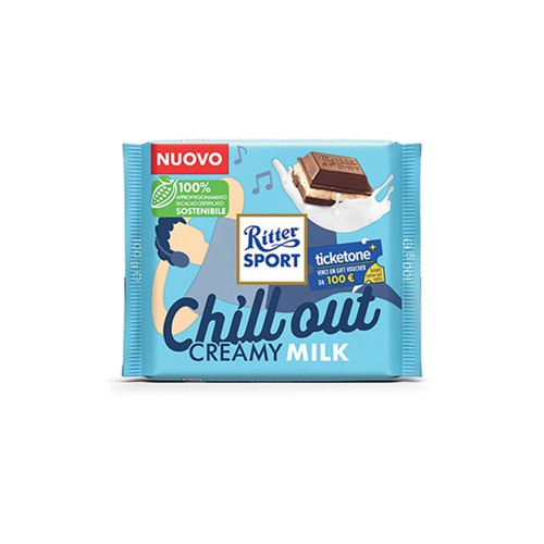 Ritter Sport - Κρεμώδες Γάλα 100γρ, 4800τμχ (παλέτα)