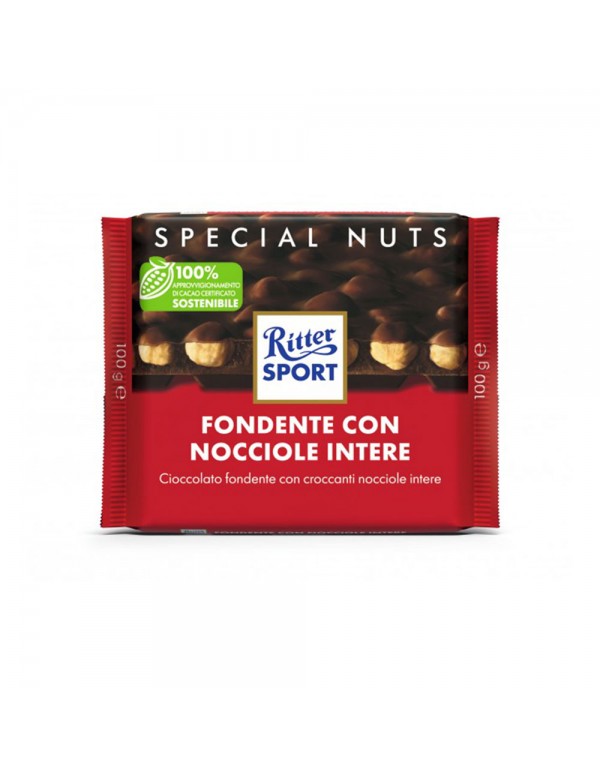 Ritter Sport - 100gr Σκούρο με Ολόκληρα Φουντούκια, 4000τμχ (παλέτα)