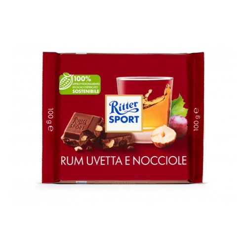 Ritter Sport - 100gr Ρούμι Σταφίδες Φουντούκια, 4800τμχ (παλέτα)