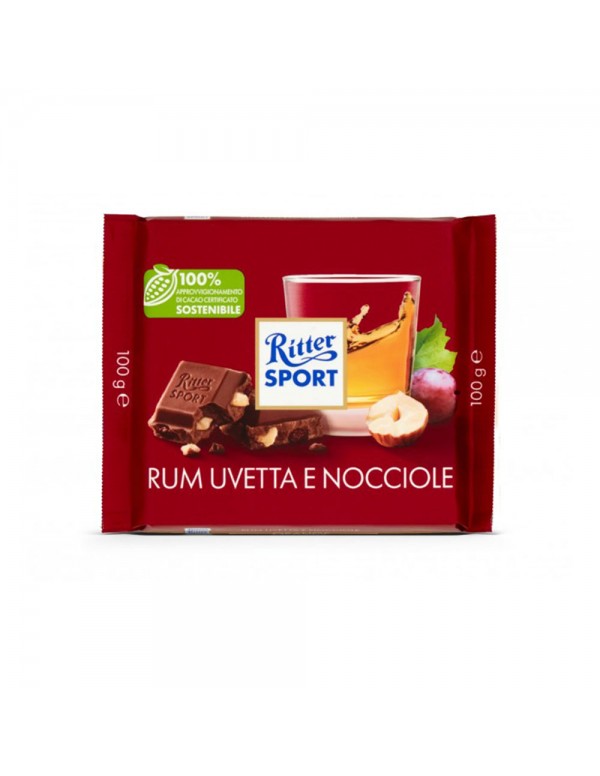 Ritter Sport - 100gr Ρούμι Σταφίδες Φουντούκια, 4800τμχ (παλέτα)