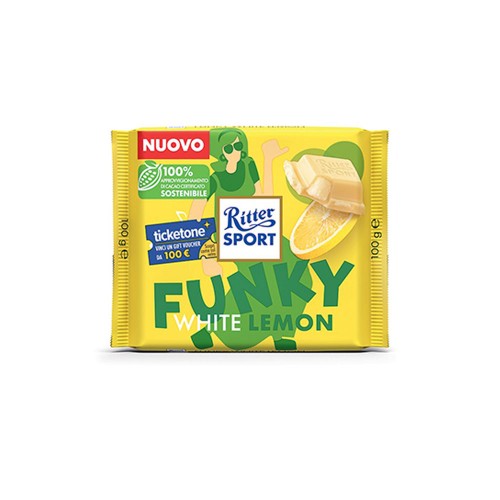 Ritter Sport - 100gr Λευκή Λεμόνι, 4400τμχ (παλέτα)