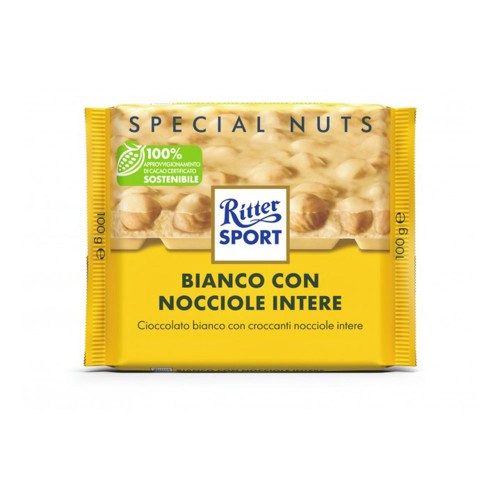 Ritter Sport - 100gr Λευκή με Ολόκληρα Φουντούκια, 4000τμχ (παλέτα)