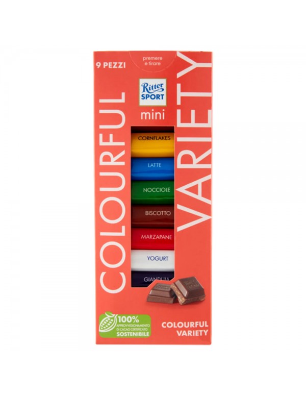 Ritter Sport - Μίνι Πύργος 150γρ Πολύχρωμος Ποικιλία, 1440τμχ (παλέτα)