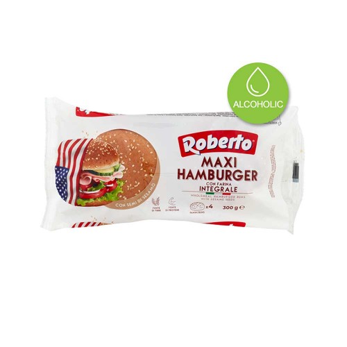 Roberto - Maxi Hamburger 300γρ Ολικής Άλεσης (4 Ψωμάκια), 512 τεμάχια (παλέτα)