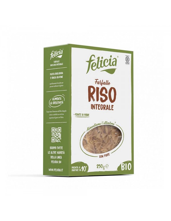 Felicia - Ζυμαρικά Bio Farfalle 250γρ Ρύζι Ολικής Άλεσης, 756 τεμάχια (παλέτα)
