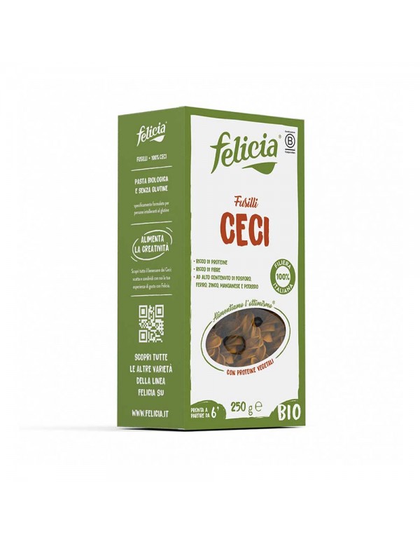 Felicia - Ζυμαρικά Bio Fusilli 250γρ Ρεβίθια, 960 τεμάχια (παλέτα)
