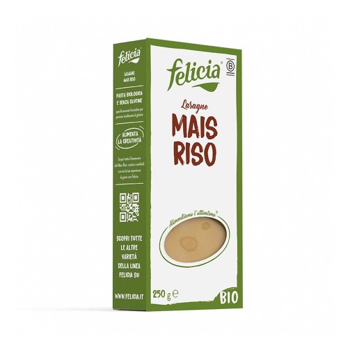 Felicia - Ζυμαρικά Βιολογικά Λαζάνια 250γρ Ρύζι Καλαμποκιού, 1200 τεμάχια (παλέτα)