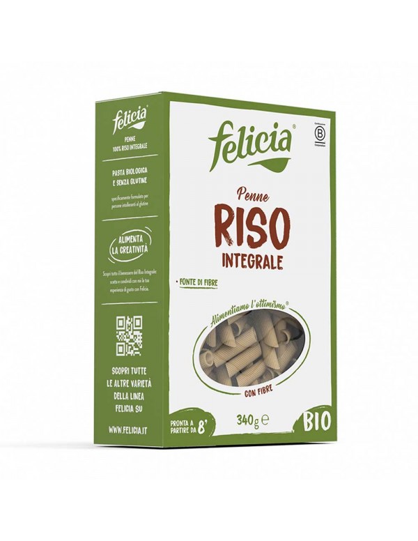 Felicia - Ζυμαρικά Bio Penne 340γρ Ρύζι Ολικής Άλεσης, 756 τεμάχια (παλέτα)