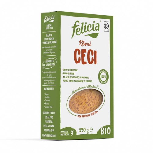 Felicia - Ζυμαρικά Bio Risoni 250γρ Ρεβίθια, 1728 τεμάχια (παλέτα)