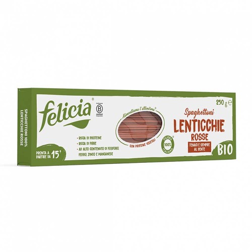 Felicia - Ζυμαρικά Bio Σπαγγετόνι 250γρ Κόκκινες Φακές, 1512 τεμάχια (παλέτα)