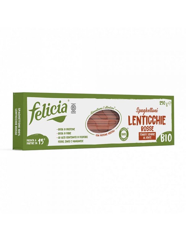 Felicia - Ζυμαρικά Bio Σπαγγετόνι 250γρ Κόκκινες Φακές, 1512 τεμάχια (παλέτα)