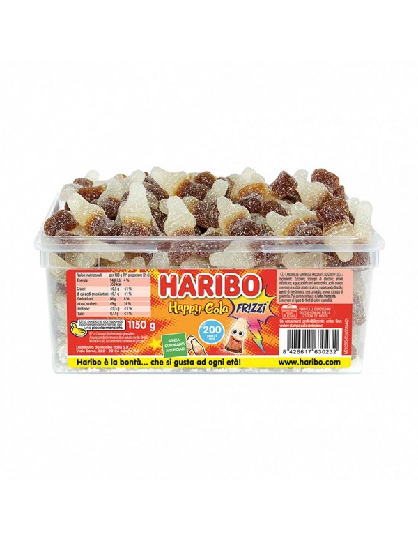 Haribo - 200 τμχ Happy Cola Frizzi, 384 τμχ (παλέτα)