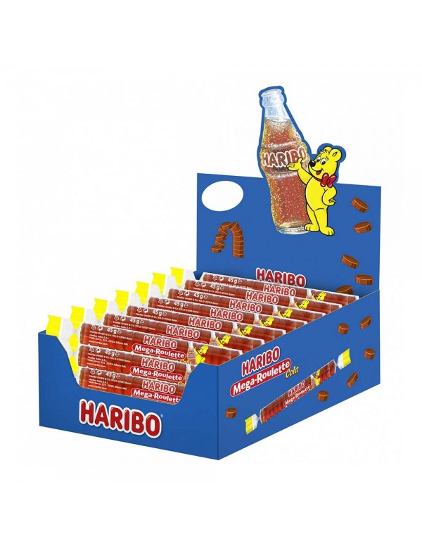 Haribo - 40 τμχ x 45 gr Mega Roulette Cola, 384 τμχ (παλέτα)