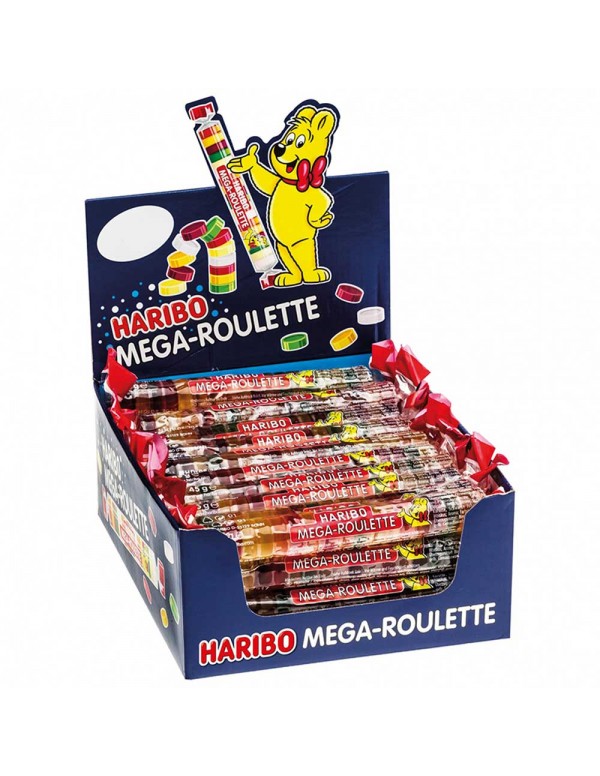 Haribo - 40 τμχ x 45 gr Mega Roulette Fruits, 384 τμχ (παλέτα)