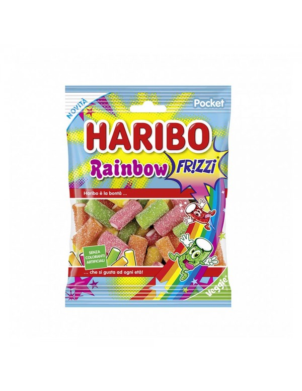 Haribo - 80γρ Rainbow Frizzi, 3600 τεμάχια (παλέτα)