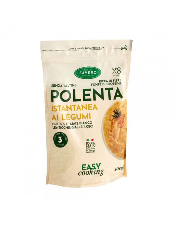 Molino - Favero Instant Polenta 400gr Όσπρια Φακές & Ρεβύθια, 720τμχ (παλέτα)