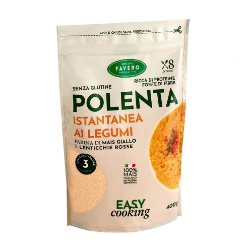Molino - Favero Instant Polenta 400gr Όσπρια Κόκκινες Φακές, 720τμχ (παλέτα)