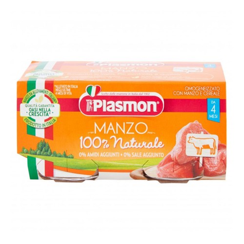 Plasmon - Μοσχαρίσιο κρέας με δημητριακά 2x 80gr Homogenized, 2508τμχ (παλέτα)