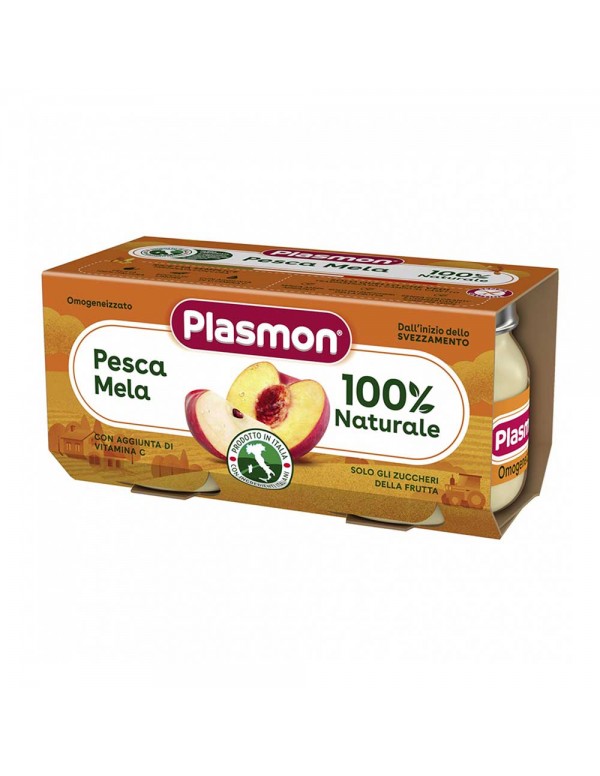Plasmon - Μήλο Ροδάκινο Homogenized  2x 80gr, 2508τμχ (παλέτα)