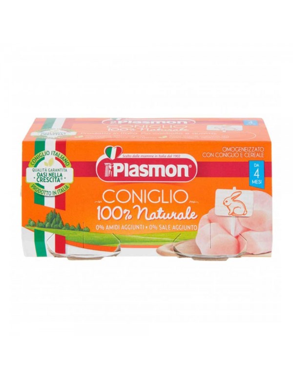 Plasmon -  Κουνέλι με δημητριακά Homogenized  2x 80gr 2508τμχ (παλέτα)