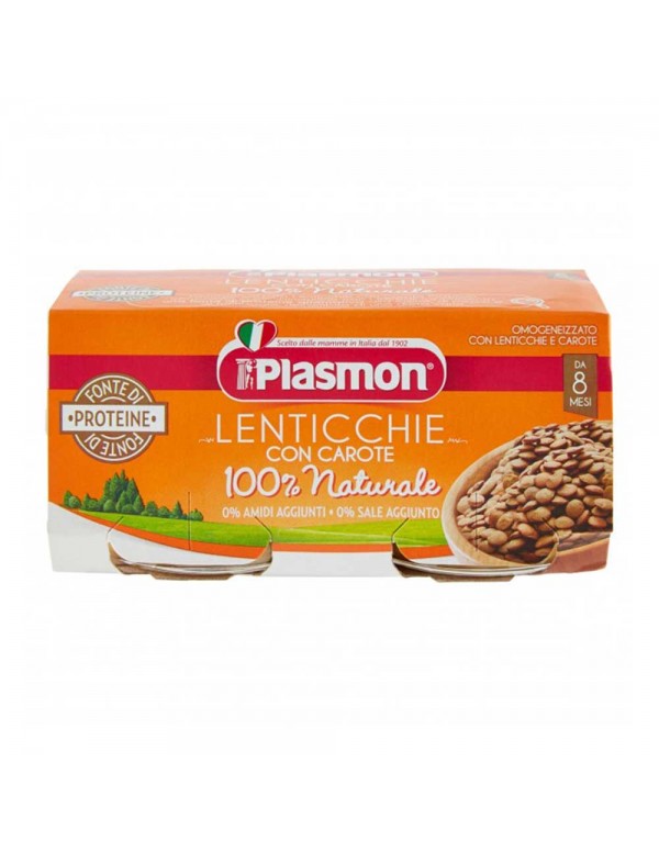 Plasmon - Φακές και Καρότα Homogenized  2x 80gr, 2508τμχ (παλέτα)