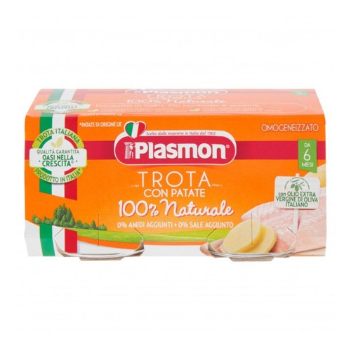 Plasmon - Πέστροφα με πατάτες Homogenized 2x 80gr, 2508τμχ (παλέτα)