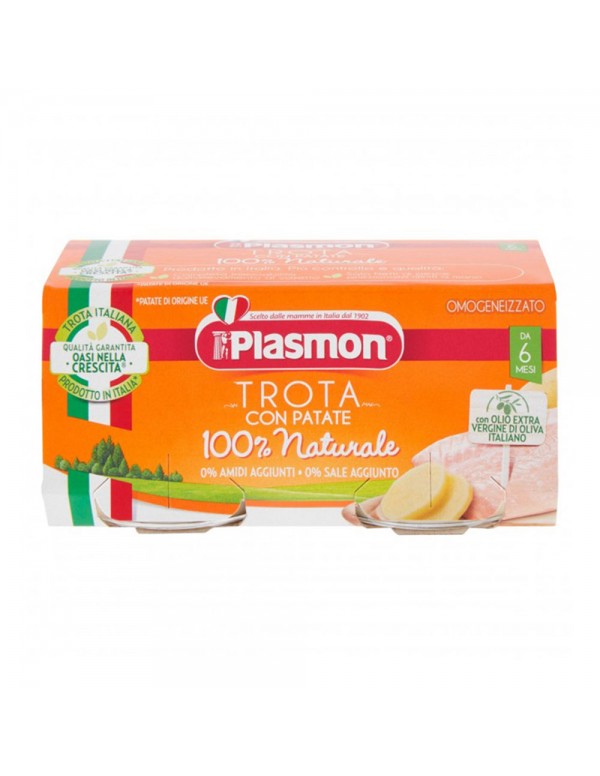 Plasmon - Πέστροφα με πατάτες Homogenized 2x 80gr, 2508τμχ (παλέτα)