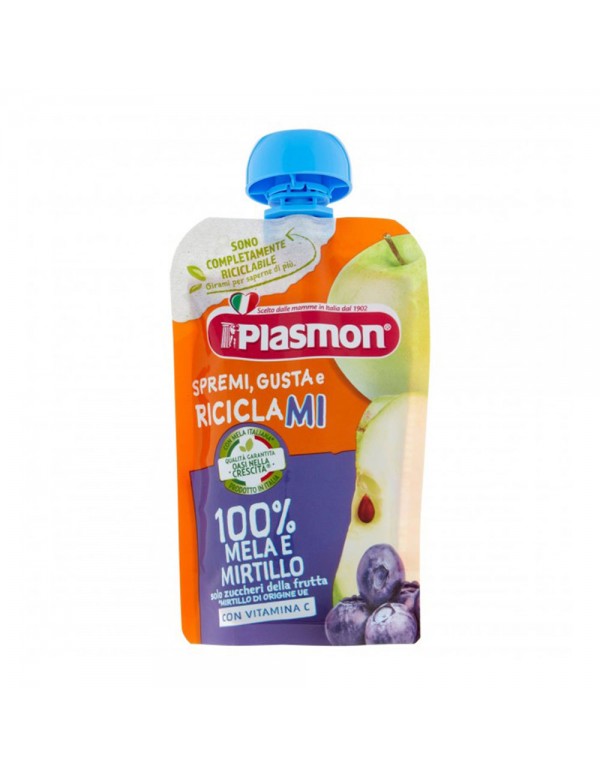 Plasmon - Μήλο & Μύρτιλο Squeeze and Taste 100gr, 2184τμχ (παλέτα)