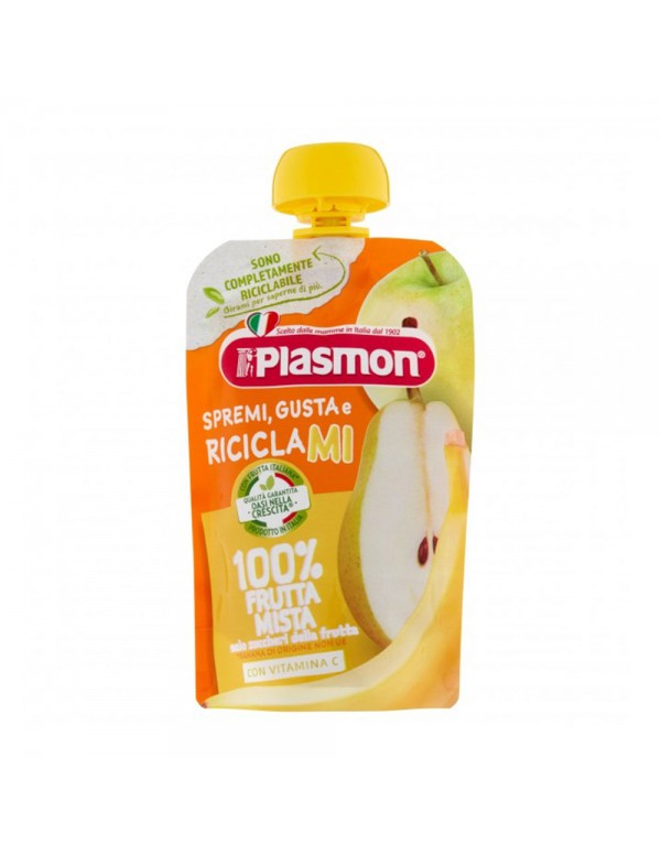 Plasmon - Μήλο Αχλάδι Μπανάνα Squeezer and Taste 100gr, 2184τμχ (παλέτα)