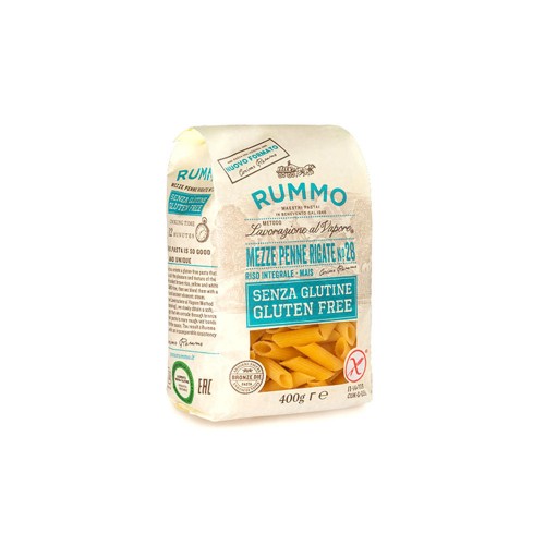 Rummo - Πένες Χωρίς γλουτένη 400gr N°028 Mezze Rigate, 720τμχ (παλέτα)