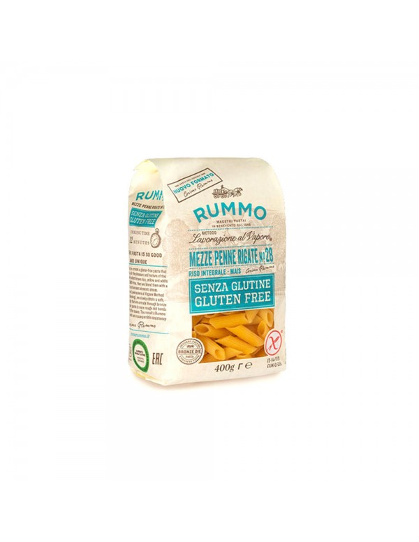 Rummo - Πένες Χωρίς γλουτένη 400gr N°028 Mezze Rigate, 720τμχ (παλέτα)