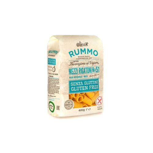Rummo - Μακαρόνια Χωρίς γλουτένη 400gr N°051 Half Rigatoni, 540τμχ (παλέτα)